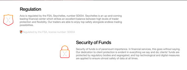 The security of your funds is a top priority for Axia