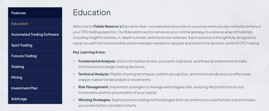 Fidelis Reservo education learning resources Fidelis Reservo education learning resources