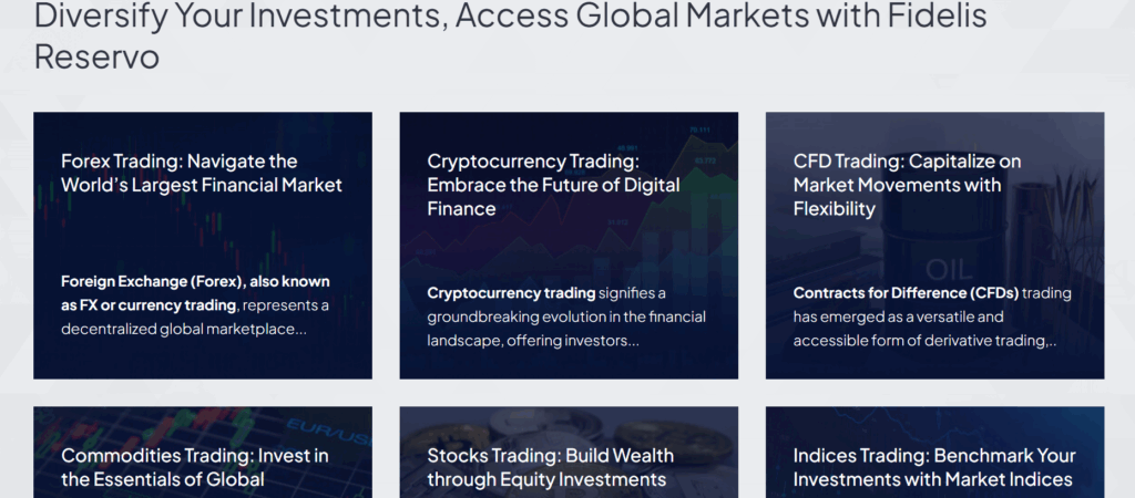 Fidelis Reservo trade assets Fidelis Reservo trade assets