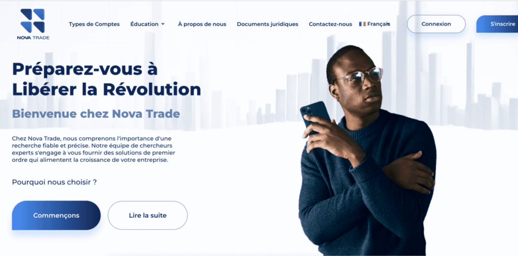 Nova trade home page screenshot | The Next Bitcoin Nova trade home page screenshot