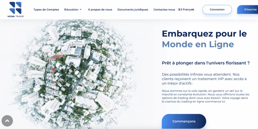 Nova trade home page screenshot | The Next Bitcoin Nova trade home page screenshot
