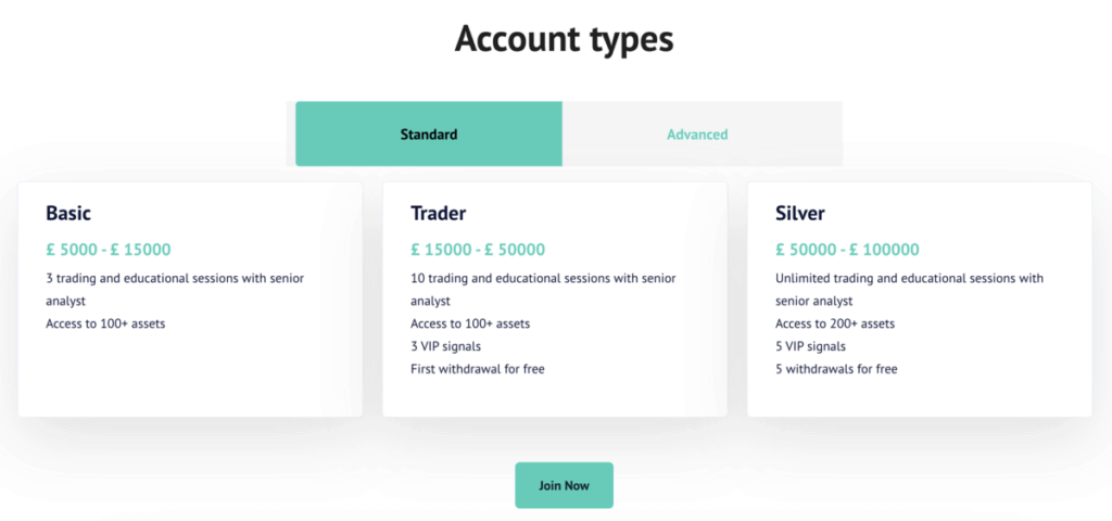 Smart isa account types screenshot