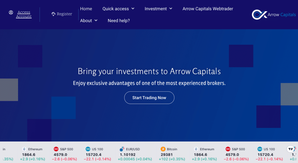 Arrow Capitals trading platform