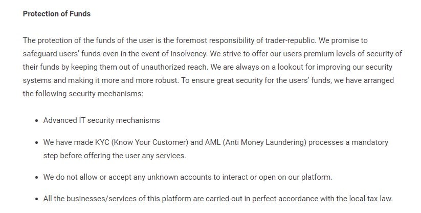 TraderRepublic Funds Protection